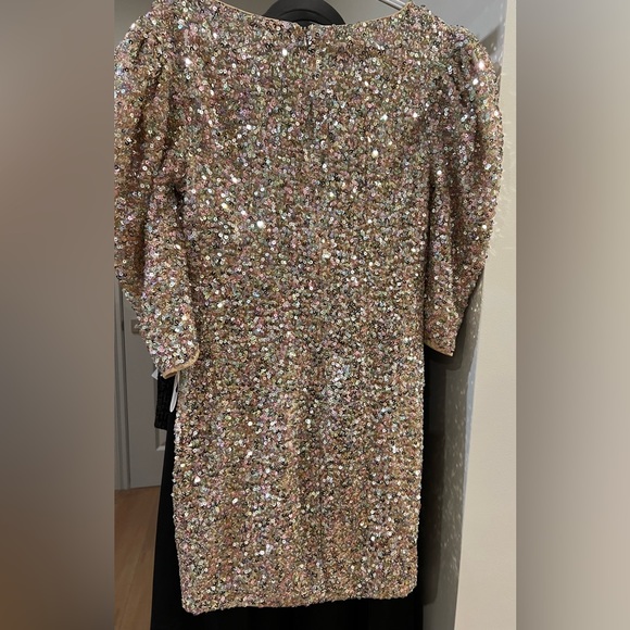 NEW with tags - IEENA for Mac Duggal short nude sequin party dress #26449 - Picture 9 of 10